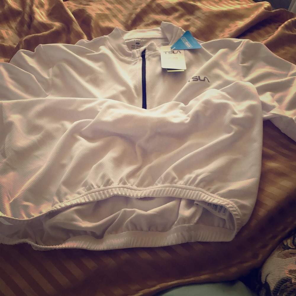 NWT Tesla white progressive sports gear shirt